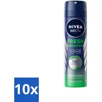 Nivea MEN - Déodorant Spray - Sentiment de fraîcheur - 150 ml - Pack avantage - 10 pièces