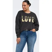 ONLY Sweat-shirt 'CARTAMMIE' or / noir / blanc cassé