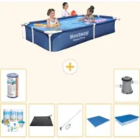 Bestway Steel Pro, piscine rectangulaire - 221 x 150 x 43 cm - 8 pièces - Modèle S21512