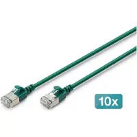 Digitus Patchkabel CAT 6A F/FTP Slim 1,00m grün 10 Stück