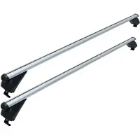 Relaxdays , barres de toit fermées, 135 cm, portée 120 cm, traverse, 180 kg, porte-bagages de toit, aluminium, argent
