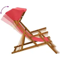 vidaXL : 2 chaises longues, 3 positions, en bois d'eucalyptus massif, couleur rouge