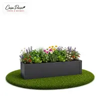 Floordirekt Bordure de jardin surélevée Andros en métal, galvanisée, étroite, pour balcon, terrasse ou jardin – Hauteur : 27 cm, couleur anthracite