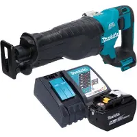 Makita Scie sabre sans fil DJR 187 Z 18 V sans balais + 1 batterie 9,0 Ah + chargeur