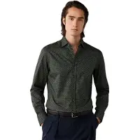 Hackett London pour homme. HM3010830 Chemise Foulard Print verte (XL), Casuel, Coton, Manche longue
