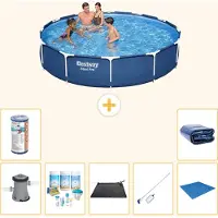 Bestway Steel Pro, piscine tubulaire ronde - 366 x 76 cm - 8 pièces - Modèle S21600
