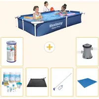Bestway Steel Pro, piscine rectangulaire - 221 x 150 x 43 cm - 7 pièces - Modèle S22061