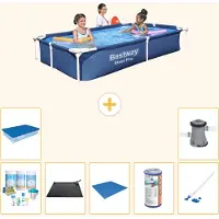 Bestway Steel Pro, piscine rectangulaire - 221 x 150 x 43 cm - 8 pièces - Modèle S22210