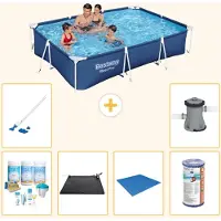 Bestway Steel Pro, piscine rectangulaire - 300 x 201 x 66 cm - 7 pièces - Modèle S22078