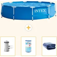 Intex Piscine tubulaire rectangulaire - 366 x 76 cm - 4 pièces - Modèle S21332