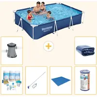 Bestway Steel Pro, piscine rectangulaire - 300x201x66 cm - Composée de 7 pièces - Modèle S22253