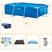 Intex Piscine rectangulaire hors sol - 300x200x75 cm - Composée de 6 pièces - Modèle S20054