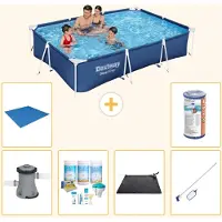 Bestway Steel Pro, piscine rectangulaire - 300x201x66 cm - Composée de 7 pièces - Modèle S22085