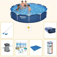 Bestway Steel Pro, piscine tubulaire ronde - 366 x 76 cm - 7 pièces - Modèle S21604