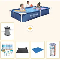 Bestway Steel Pro, piscine rectangulaire - 221 x 150 x 43 cm - 6 pièces - Modèle S22063