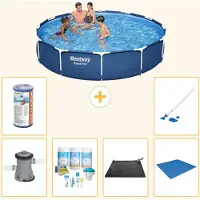 Bestway Steel Pro, piscine tubulaire ronde - 366 x 76 cm - 7 pièces - Modèle S22102