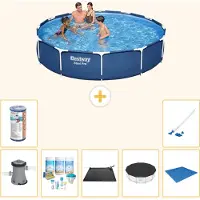 Bestway Steel Pro, piscine tubulaire ronde - 366 x 76 cm - 8 pièces - S21593