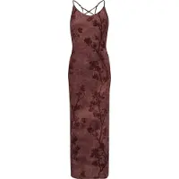 Killstar Robe longue Gothic de - Twilight Viper Flocked Maxi Dress - XS - 4XL - pour Femme - rouge - Taille L