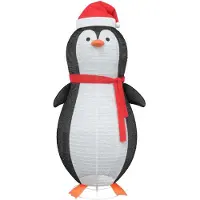 vidaXL Figure de pingouin en neige Blanc chaud 78 x 88 x 180 cm tissu
