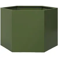 vidaXL Jardinière vert olive hexagone 69x60x45 cm acier