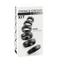 You2Toys - lot d’anneaux pour pénis et testicules (noir) - 6 pcs