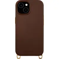 Selencia Coque arrière Rivièra avec MagSafe avec crochets amovibles pour Apple iPhone 14 / 13 - Choco Brown