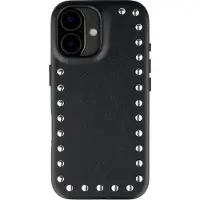 Selencia Coque arrière Studs avec MagSafe pour Apple iPhone 16 - Velvet Black