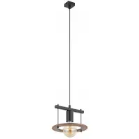 Sigma Lampe suspendue scandinave décorative noire avec bois pour chambre à coucher Café 1xE27 15W Lighting