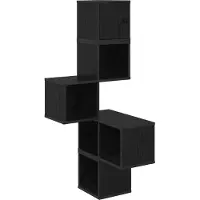 vidaXL Étagère d'angle murale Chêne noir 48 x 48 x 120 cm