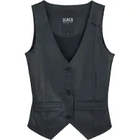 Black premium by emp Veste Sans Manches de - Essential - Simili-Cuir - S - XXL - pour Femme - noir - Taille S