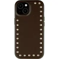 Selencia Coque arrière Studs avec MagSafe pour Apple iPhone 15 - Cacao Crush