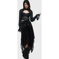 Killstar T-shirt manches longues Gothic de - What Darkness Returns - Bella's Curse Top - XS - XXL - pour Femme - vert foncé - Taille XL