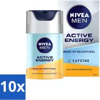 Nivea MEN Active Energy Wake-Up Gel pour le visage avec caféine 50 ml - Pack avantage - 10 pièces