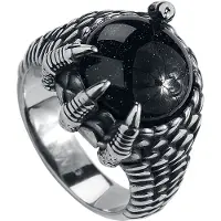 EtNox hard and heavy Bague Gothic de - Griffes Cristal - pour Femme - couleur argent - Taille 65