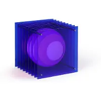Bang Lớp Big Square Lampe de Table Blue acrylic