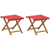 vidaXL : 2 chaises longues en bois d'eucalyptus massif, couleur rouge