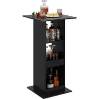 OEM Comptoir de cuisine - pour cuisine et bistrot - robuste - design moderne - bois noir - 60 x 60 x 112 cm
