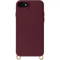 Selencia Coque arrière Rivièra avec MagSafe avec crochets amovibles pour Apple iPhone SE (2022 / 2020) / 8 / 7 - Bold Burgundy