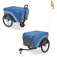 FUXTEC Remorque à vélo FUXLIFE by FX-LA120 | Remorque cargo 2 en 1 | Volume de 120 L | Charge utile de 47,8 kg | Pliable, bleu