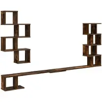 vidaXL Étagère murale pour téléviseur Chêne fumé 160 x 15 x 94 cm