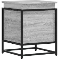 vidaXL Boîte de rangement avec couvercle Gris Sonoma 40x40x51,5 cm