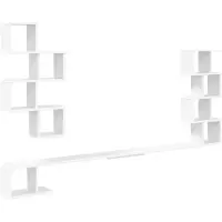 vidaXL Étagère Murale Pour Téléviseur Blanc 200 X 15 X 94 Cm