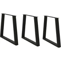 vidaXL Pieds de table de salle à manger en V 3 pièces noir 80x(72-73,3) cm acier