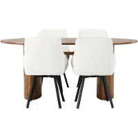 Ebuy24 Isolde ensemble pour salle à manger table à manger naturel 4 chaises beige.