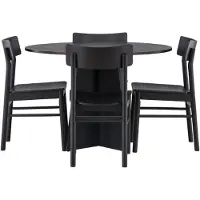 Ebuy24 Bootcut ensemble pour salle à manger table à manger noir 4 chaises noir.