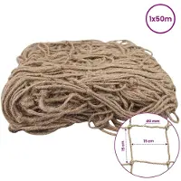 vidaXL Filet de soutien en jute pour plantes Naturel 1 x 50 m