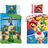 Minecraft Jeu de couette 2 pièces + Super Mario