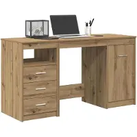 vidaXL Bureau avec armoire Artisan Oak Engineered Wood