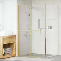 vidaXL Paroi de douche , couleur or, 100 x 6,5 x 190 cm