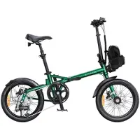 ENGWE Zip - Vélo électrique pliant avec antivol à chaîne - 16 pouces - Moteur 250W - Autonomie 120 km - 7 vitesses - Freins à disque hydrauliques - Batterie 360Wh - Cadre bas - Vert olive